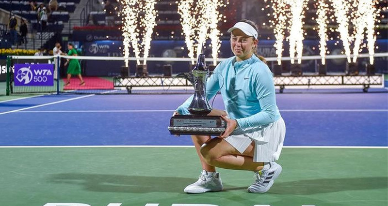 Ostapenko izcīnījusi savu piekto vienspēļu titulu un kāpj pasaules rangā