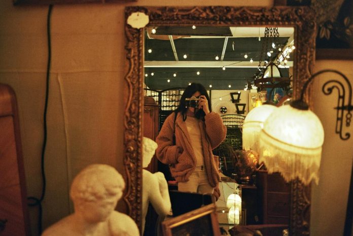 Sieviete, jauniete, foto, fotoaparāts, gaismas